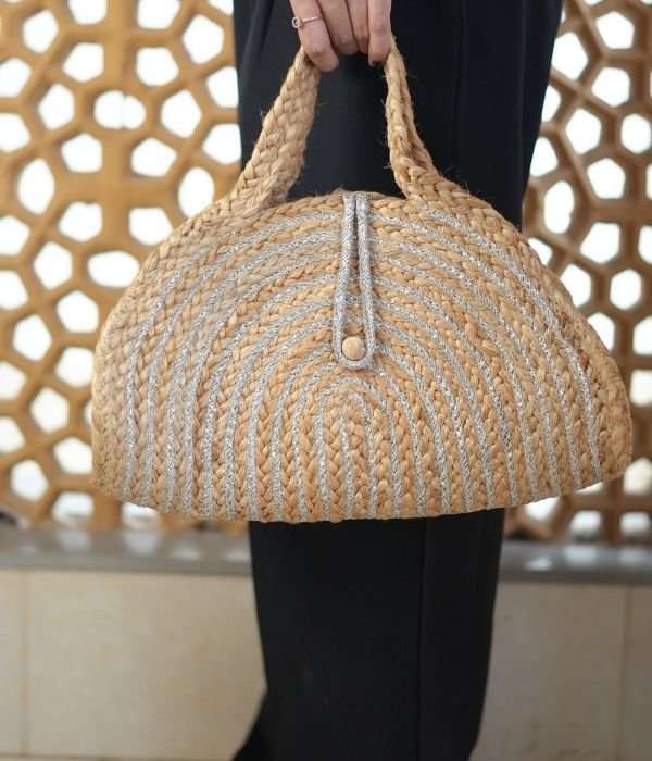Moon Silver Jute Sling Bag